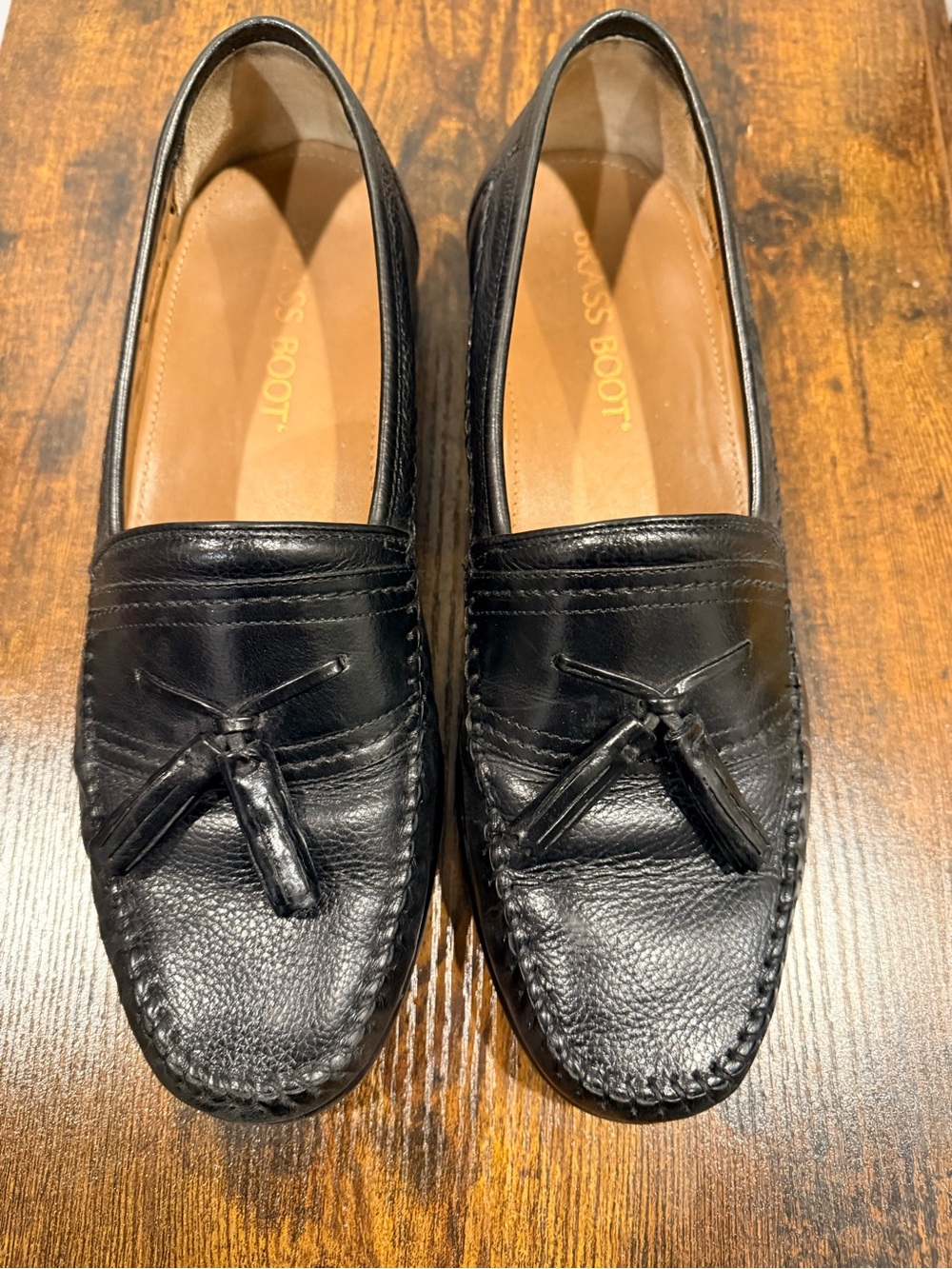 Men’s Brass Boot Black Tassel Loafers